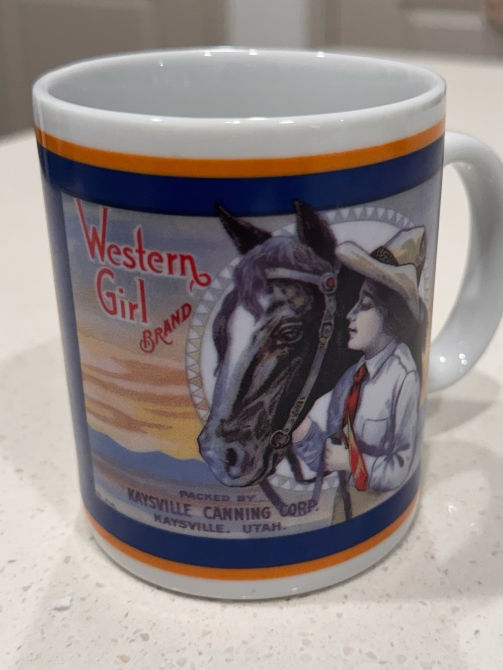 Vintage 1991 Western Girl Brand Coffee Mug Out of the West